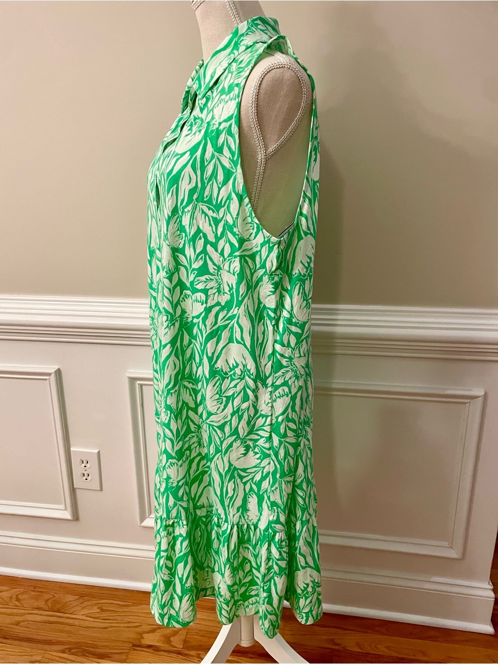 Lilly Pulitzer Riegan Fauna Green Tulip to Tango Cotton Sleeveless Dress Size XL - Picture 3 of 8